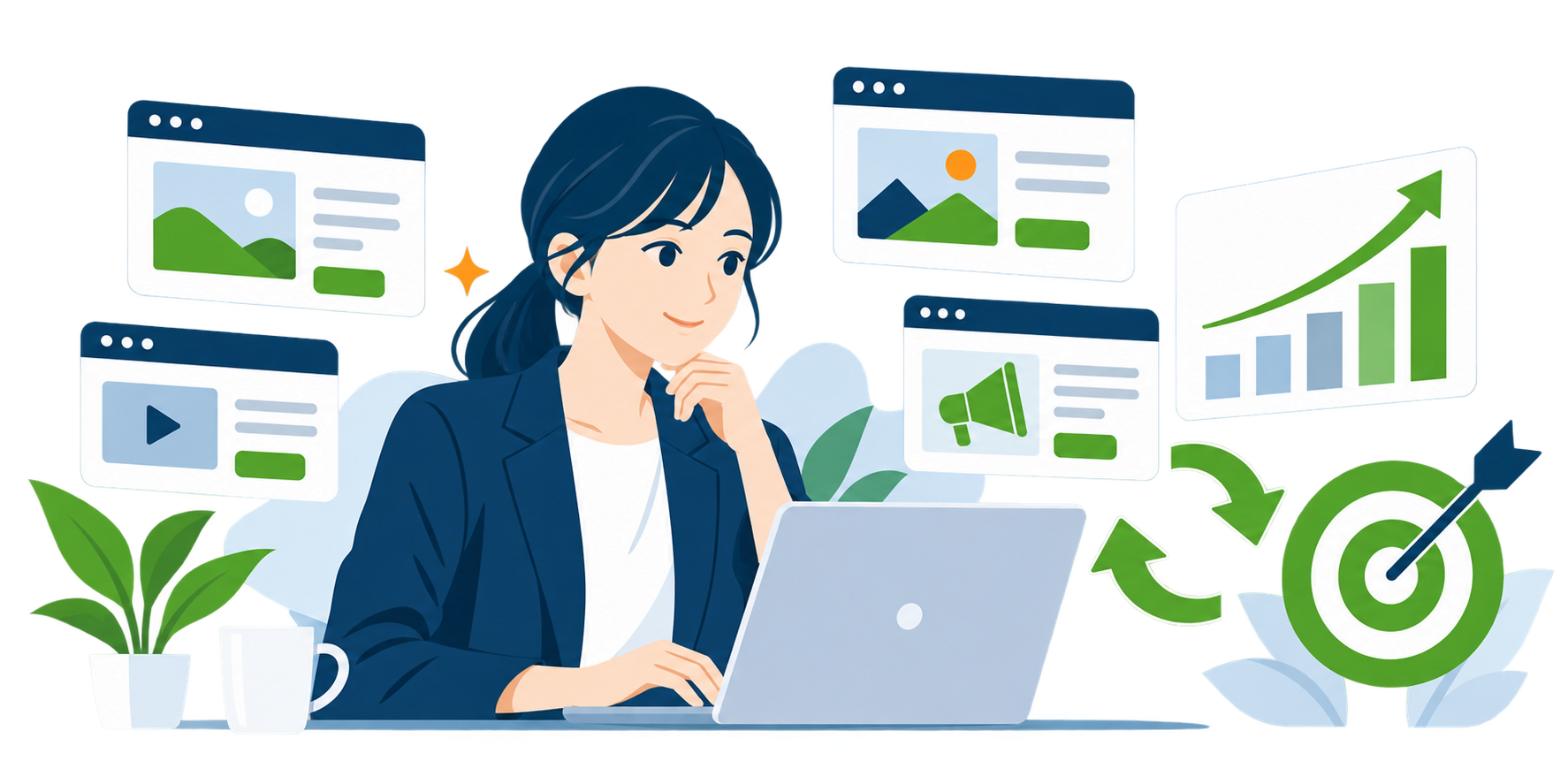 広告運用サポートのイメージイラスト